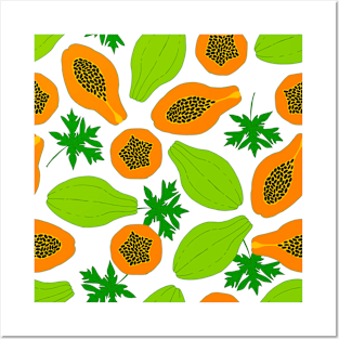 papaya pattern Posters and Art